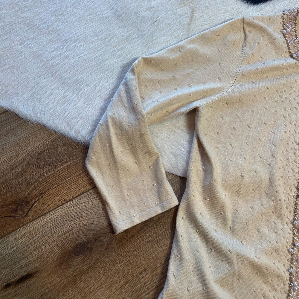 The Limited Silk beaded vintage grandmacore Cottagecore sweater cardigan - Picture 4 of 8